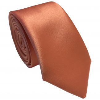 Peach Echo Satin Skinny Tie