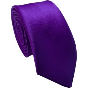 Purple Satin Skinny Tie