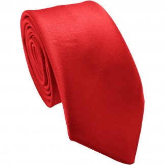 Red Satin Skinny Tie