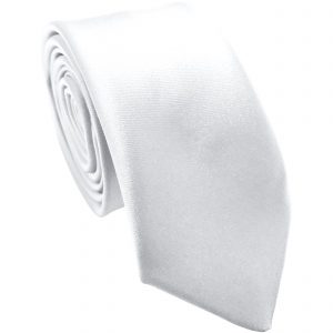 White Satin Skinny Tie