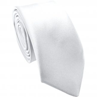 White Satin Skinny Tie