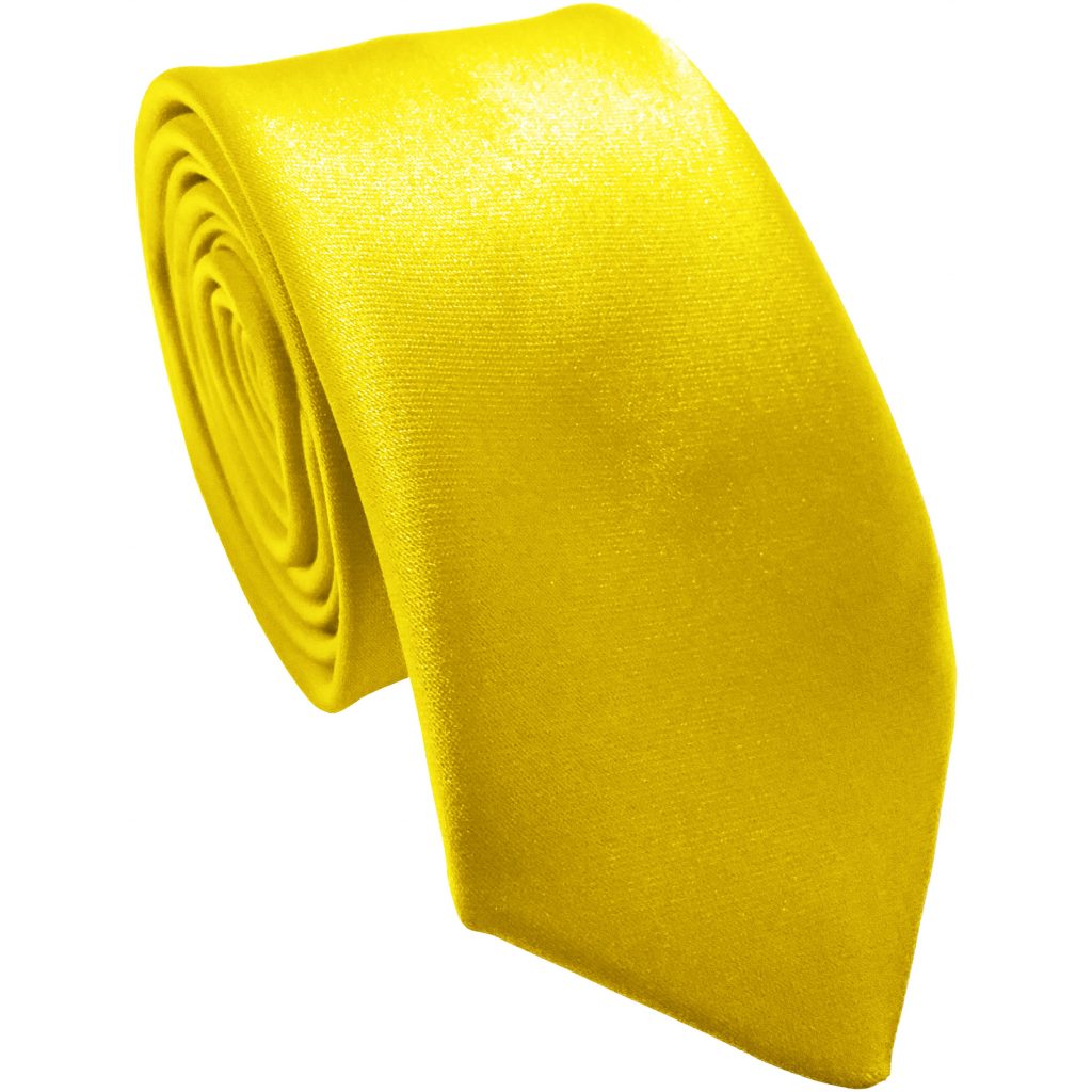 yellow-satin-skinny-tie-wrexham-club-ties-ltd
