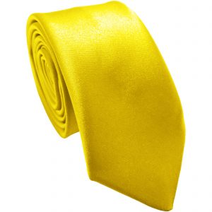 Yellow Satin Skinny Tie