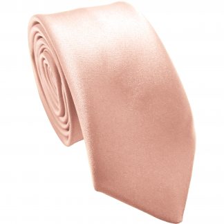 Peach Satin Skinny Tie
