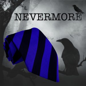 Nevermore Academy Inspired School Tie Black and Blue Addams Family Halloween