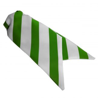 Emerald Green and White Striped Ladies Clip On Cravat Uniform