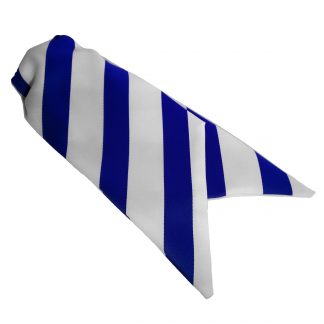 Royal Blue and White Striped Ladies Clip On Cravat Uniform