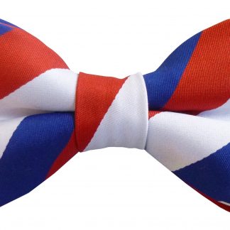 Mens Bow Tie Red White Blue Patriots Patriotic Stripe