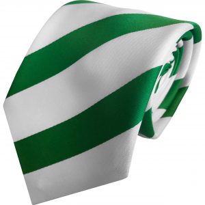 Emerald Green and White Football Style Supporters Tie
