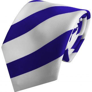 Royal Blue and White Football Colours Supporters Tie