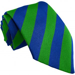 Royal Blue and Green Block Stripe School Ties and Clip On Ties – All Ages