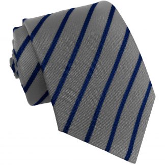 Grey and Royal Single Stripe School Ties and Clip On Ties – All Ages