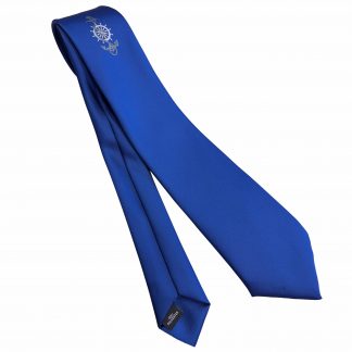 Royal Blue Tie with Anchor and Ships Wheel Nautical Themes Mens Tie