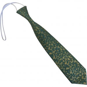 Christmas Green with Gold Leaves Childs Elastic Tie (Up to 6 years)