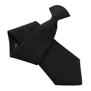 Matt Black Clip On Tie (Adult)