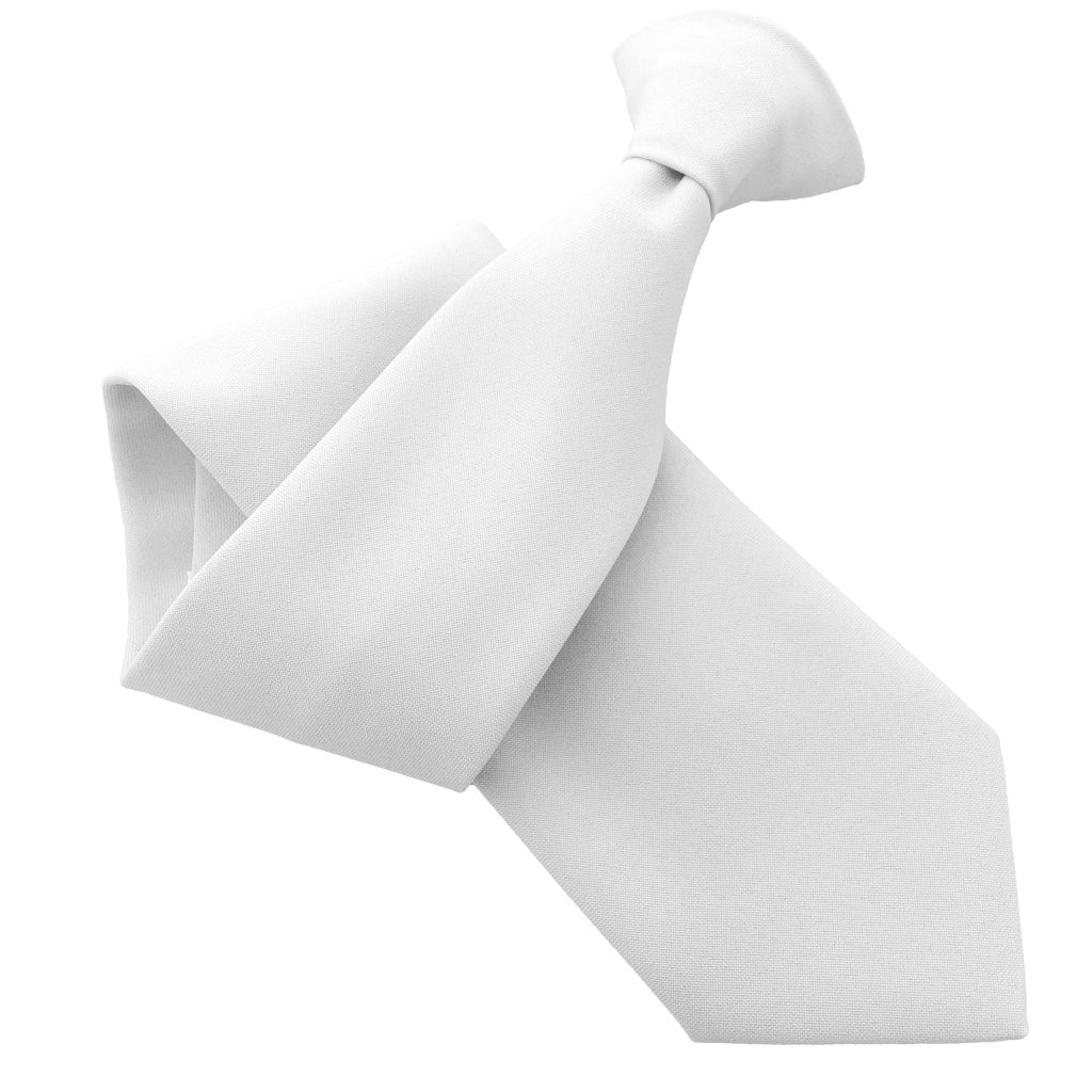 Matt White Clip On Tie (Adult)