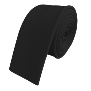 Matt Black Square Tipped Skinny Tie (Adult)