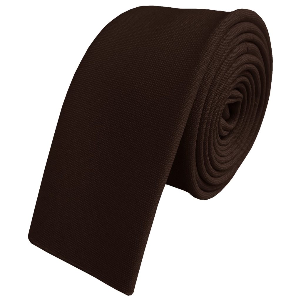 Matt Brown Square Tipped Skinny Tie (Adult)
