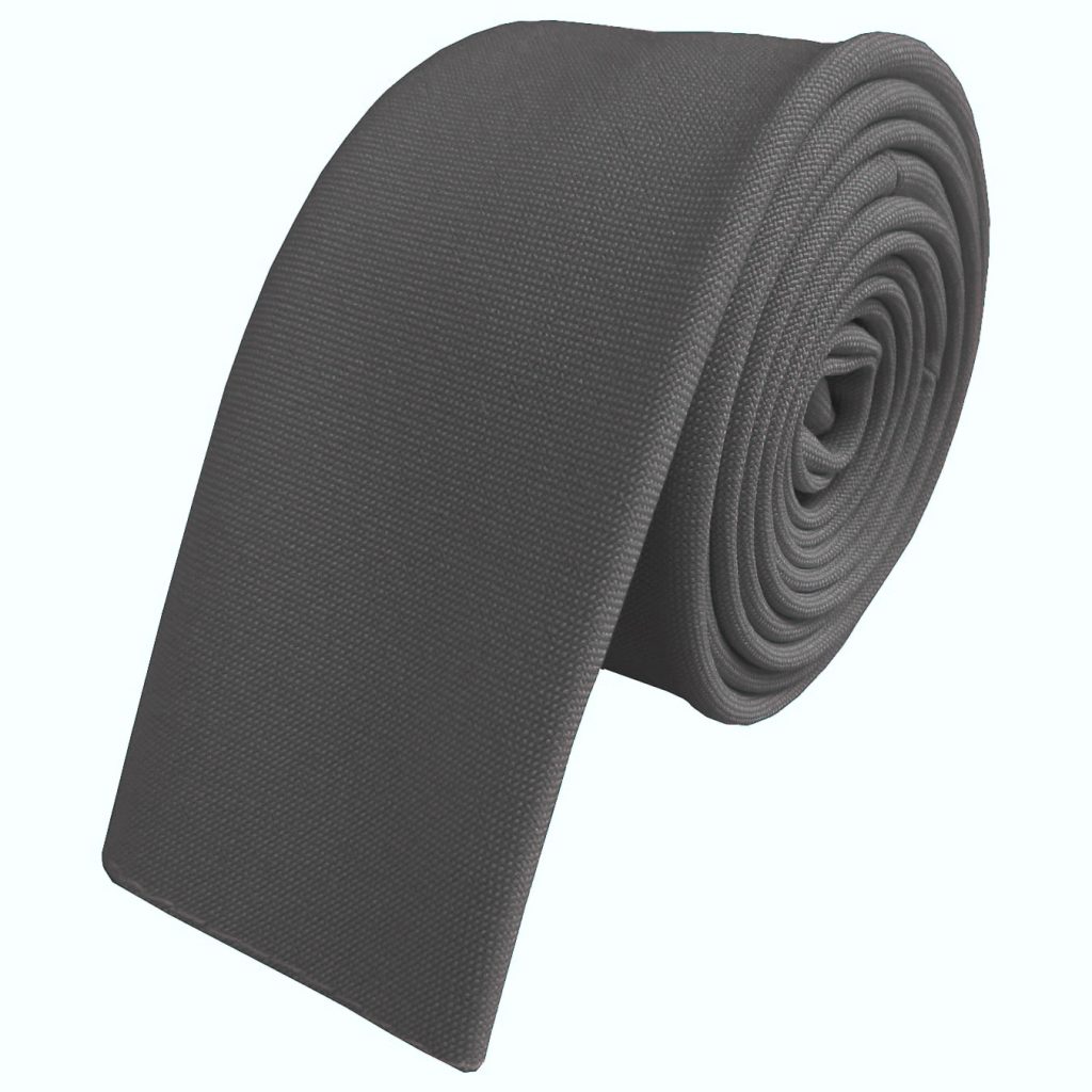 Matt Grey Square Tipped Skinny Tie (Adult)