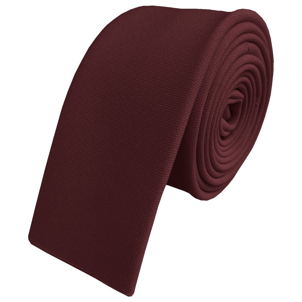 Matt Maroon Square Tipped Skinny Tie (Adult)