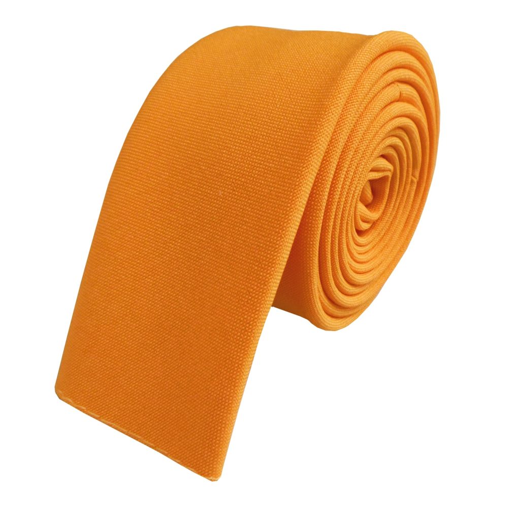 Matt Orange Square Tipped Skinny Tie (Adult)