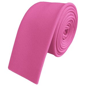 Matt Pink Square Tipped Skinny Tie (Adult)