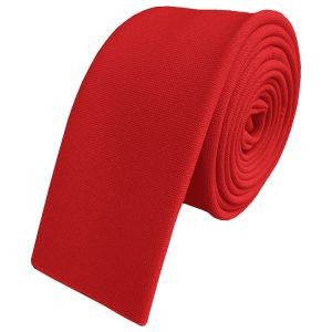 Matt Red Square Tipped Skinny Tie (Adult)