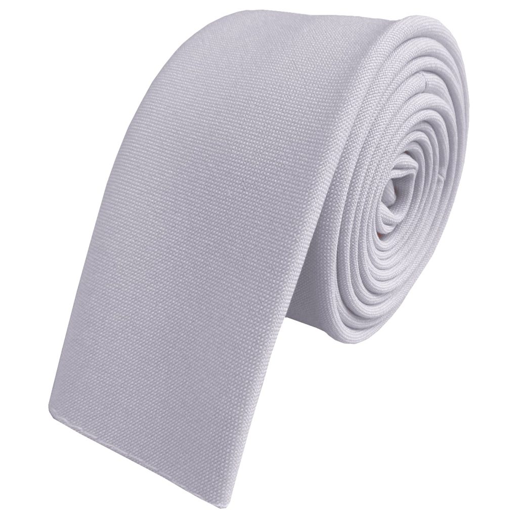 Matt White Square Tipped Skinny Tie (Adult)