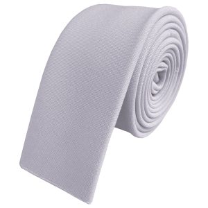 Matt White Square Tipped Skinny Tie (Adult)