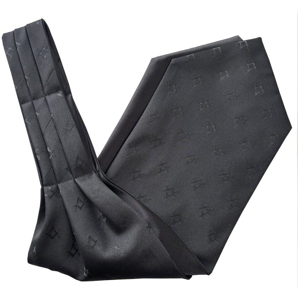 Black Masonic Undershirt Ascot Day Cravat (Adult)