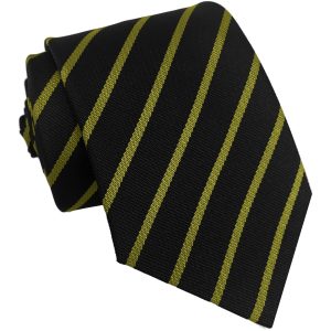 Black and Gold Single Narrow Stripe Junior School Tie