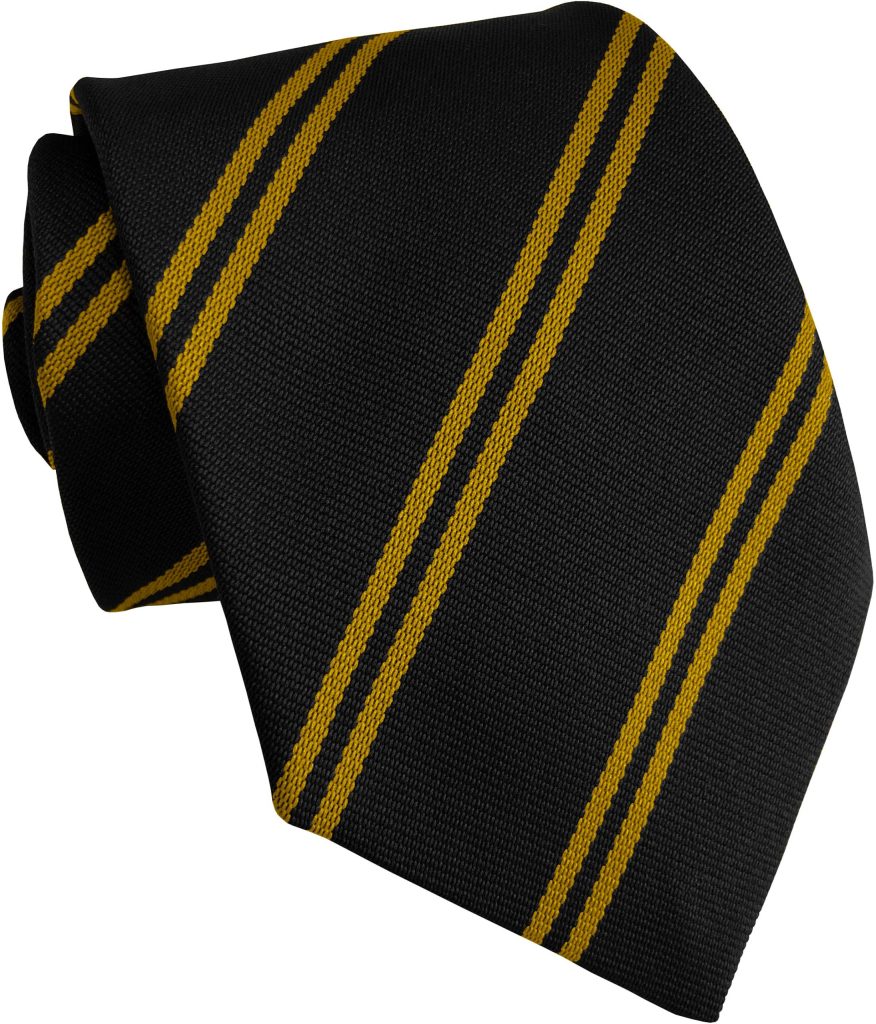Black and Gold Double Stripe Junior School Tie