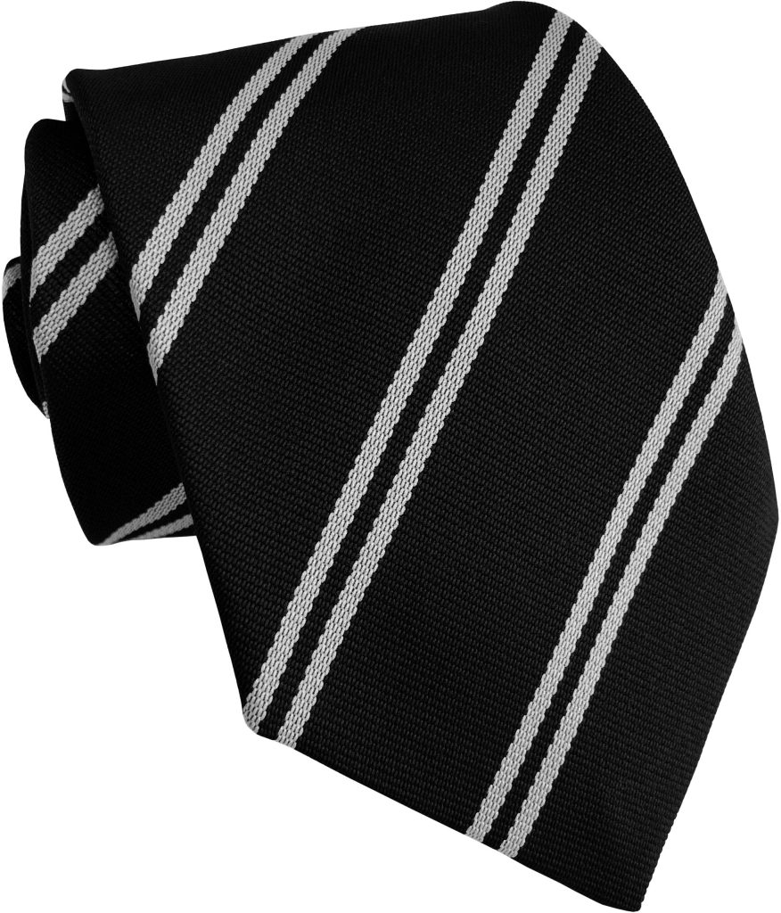 Black and White Double Stripe Junior School Tie
