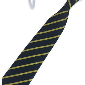 Black and Gold Single Narrow Stripe Infant Elastic School Tie