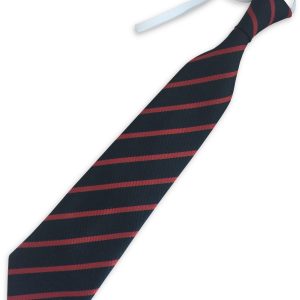 Black and Red Single Narrow Stripe Infant Elastic School Tie