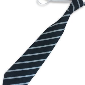 Black and White Single Narrow Stripe Infant Elastic School Tie