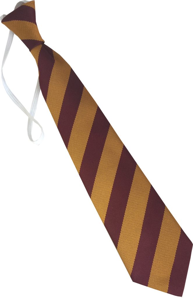 Gold and Maroon Block Infant School Elastic Tie