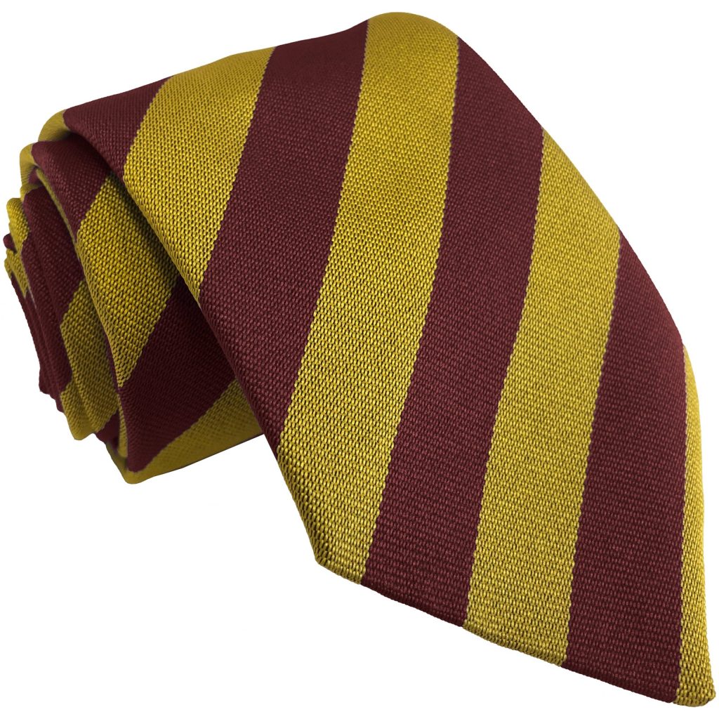 Maroon and Gold Block Adult School Tie