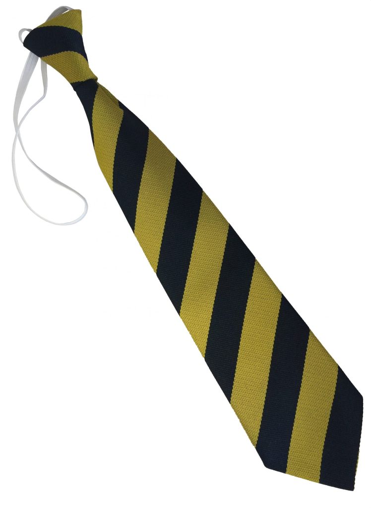 Gold and Navy Blue Block Infant School Elastic Tie