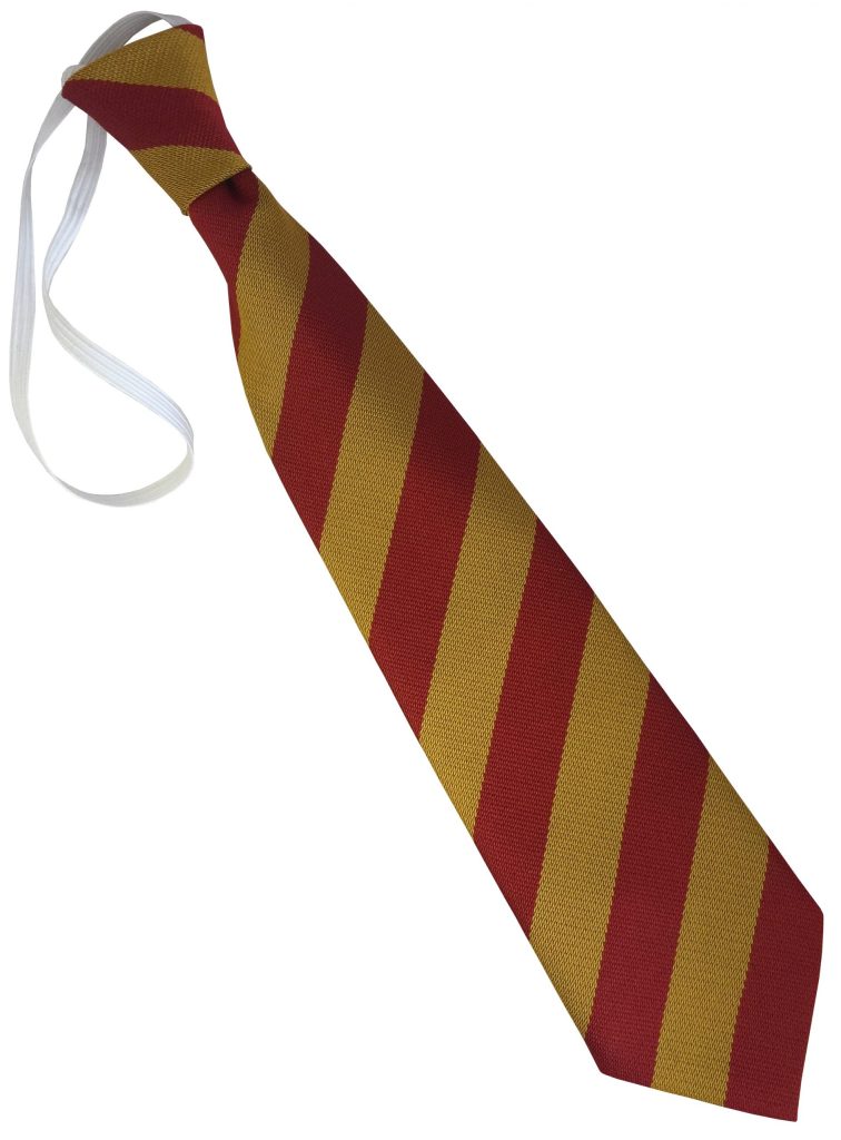 Red and Gold Block Infant School Elastic Tie