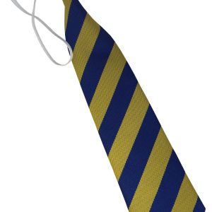 Royal Blue and Gold Block Infant School Elastic Tie