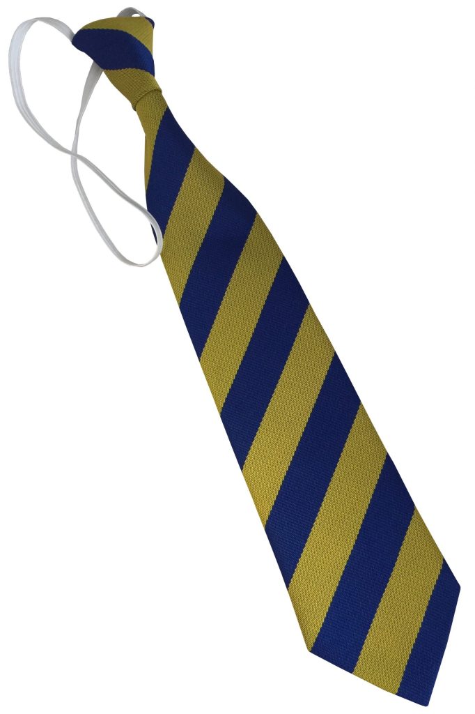 Royal Blue and Gold Block Infant School Elastic Tie