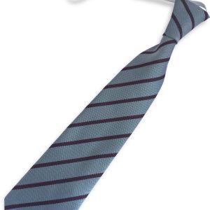 Grey and Maroon Single Narrow Stripe Infant Elastic School Tie