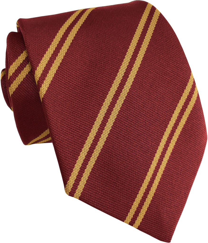 Maroon and Gold Double Stripe Junior School Tie