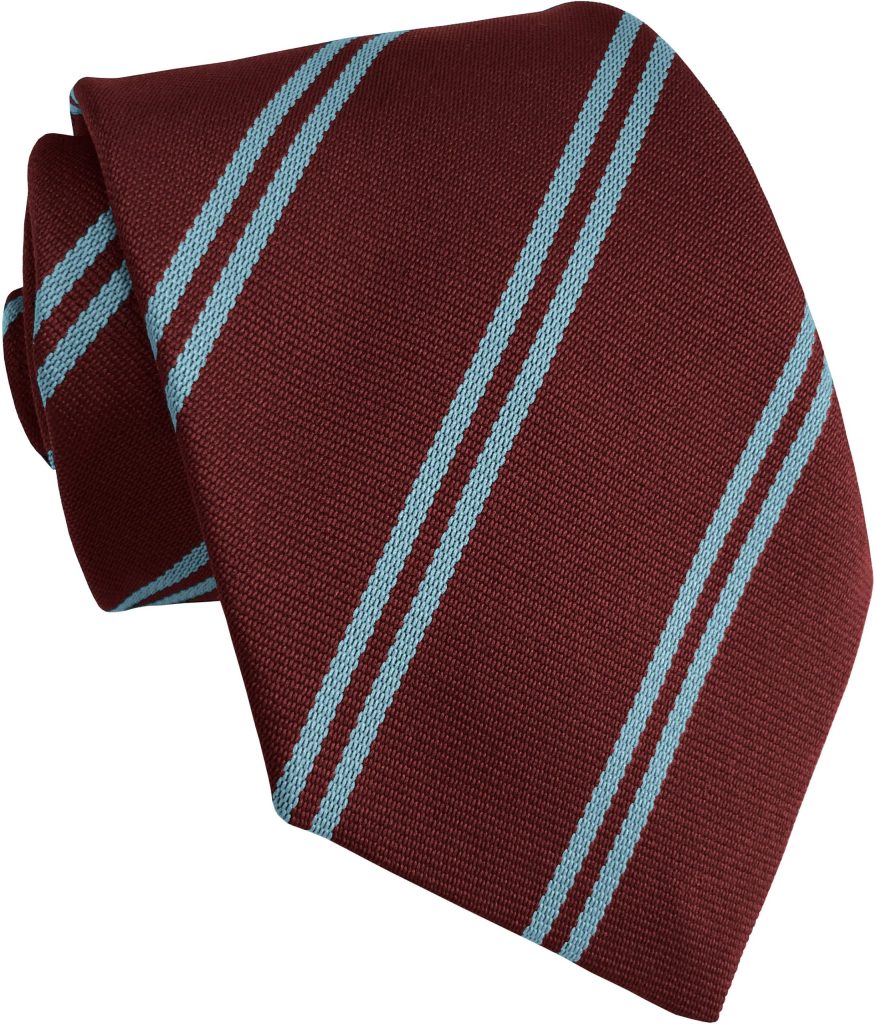 Maroon and Sky Blue Double Stripe Junior School Tie