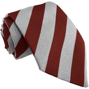 Maroon and White Block Junior School Tie