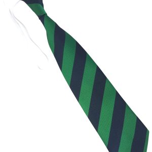 Navy Blue and Emerald Green Block Infant School Elastic Tie