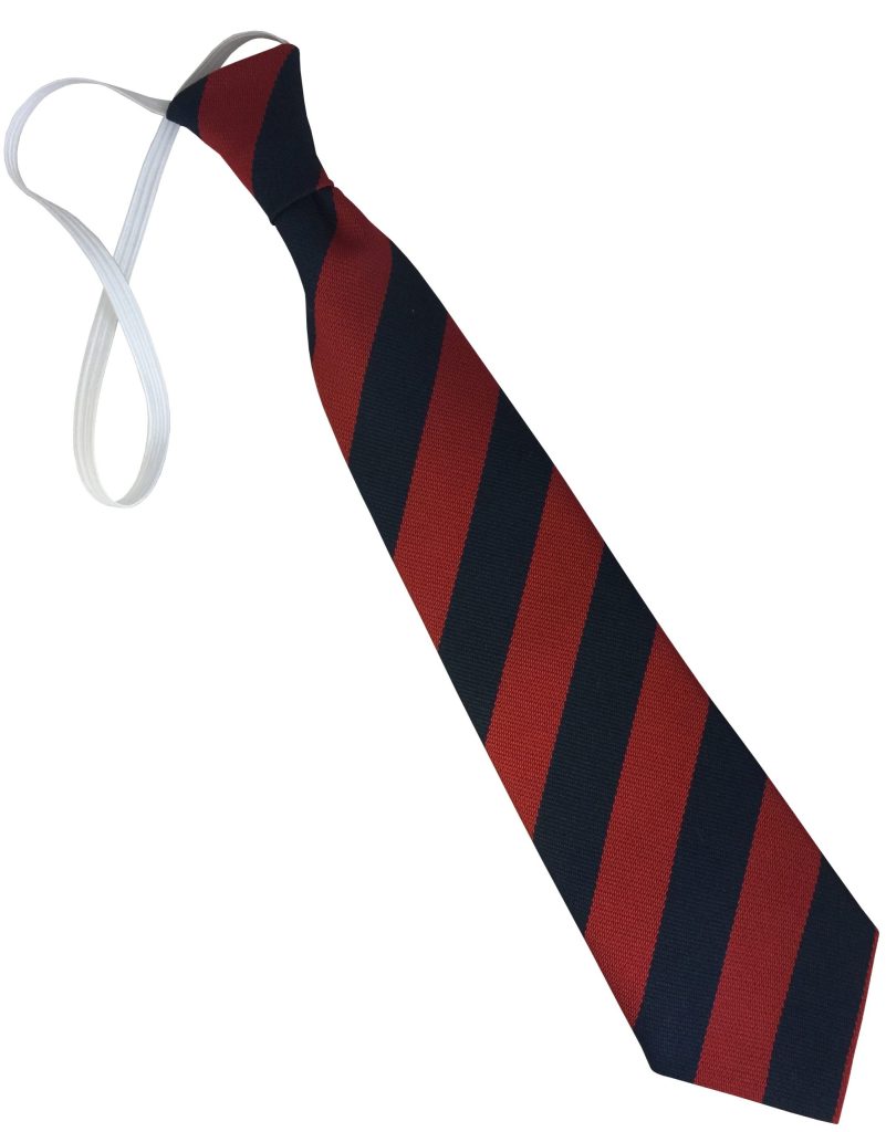 Navy Blue and Red Block Infant School Elastic Tie