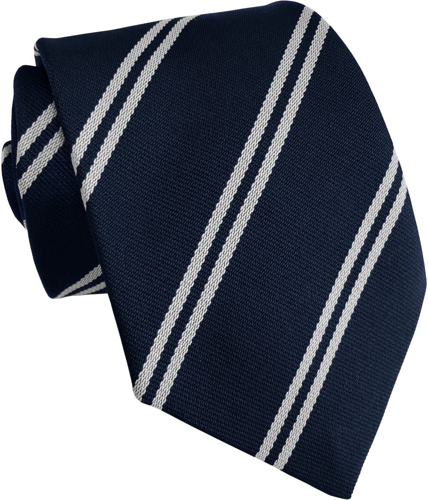 Black and White Double Stripe High School Tie