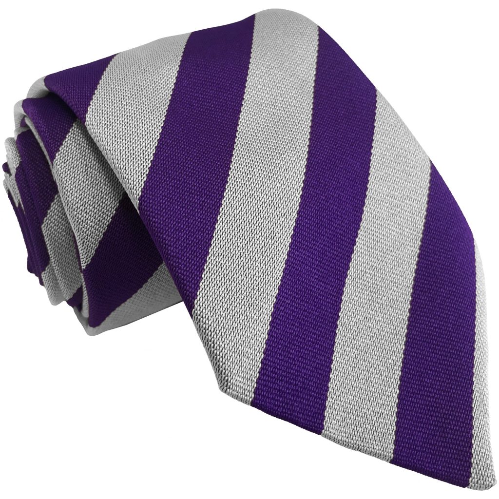 Purple and White Block Adult School Tie